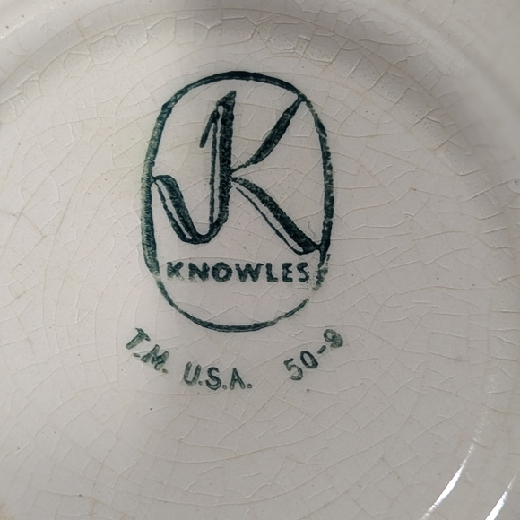 Vintage Signed Edwin Knowles 7 Plaid Dessert Bowls. 5.25" - Picture 4 of 5